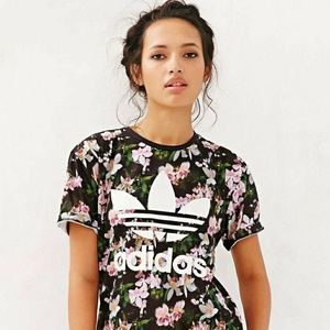 Adidas floral t-shirt